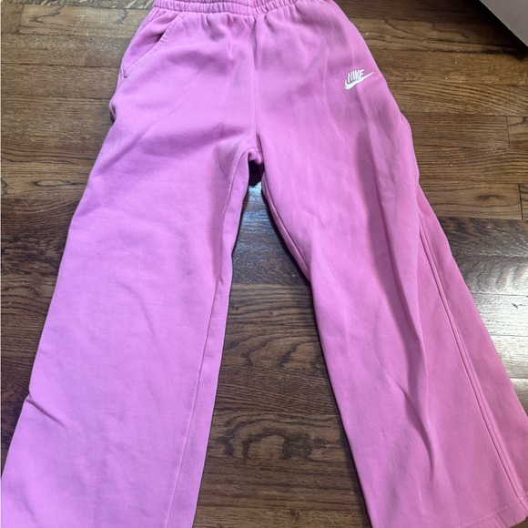 Nike Girls Pink Cotton Fleece Wide Leg Sweatsuit Size Medium 12 - Picture 5 of 13